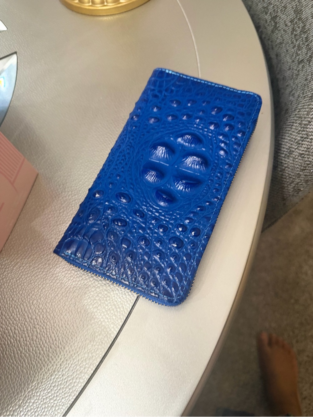Blue Croc-Texture Wallet
